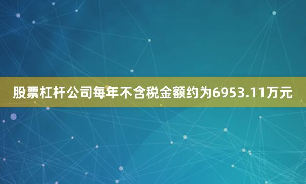 股票杠杆公司每年不含税金额约为6953.11万元